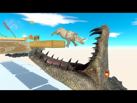 DEADLY BRIDGE EXTREME PARKOUR TRAP vs Giant Mouth of PURUSSAURUS - ARBS