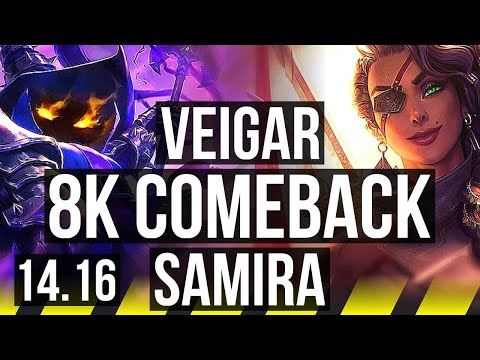 VEIGAR & Seraphine vs SAMIRA & Pyke (ADC) | 8k comeback, 51k DMG, Legendary | NA Diamond | 14.16