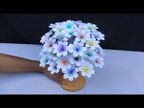 Easy Paper Flower Making | How to Make Simple Paper Flowers Step by Step 🌸