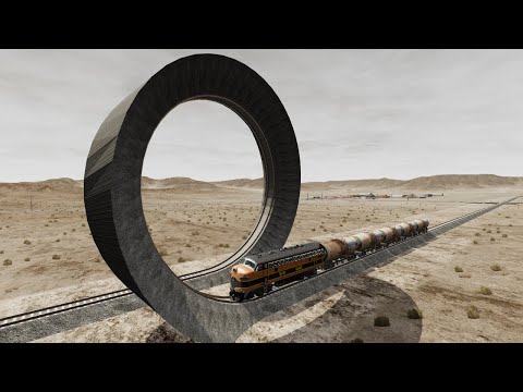 Trains vs Vertical Loop Crashes 001 - BeamNG.Drive | BeamNG High Speed
