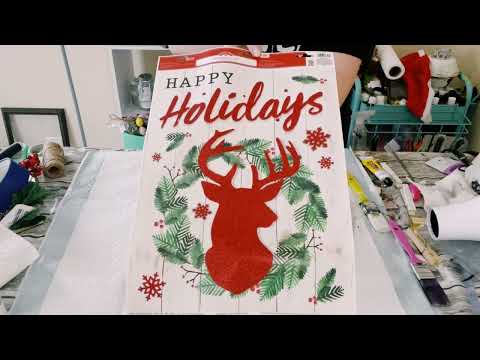 Farmhouse Christmas pizza pan decor