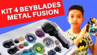 #BEYBLADE Kit 4 Beyblades Top Set Rapidity, Metal Fusion. TOP FLIGHT MANIPULATOR