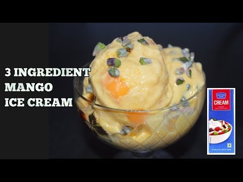 Homemade Mango Ice cream with 3 Ingredients-Ice Cream with Fresh Cream-Harjeet Ki Rasoi