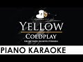 Coldplay - Yellow (Shortened & Slowed Down Version) - Piano Karaoke Instrumental Cover with Lyrics
