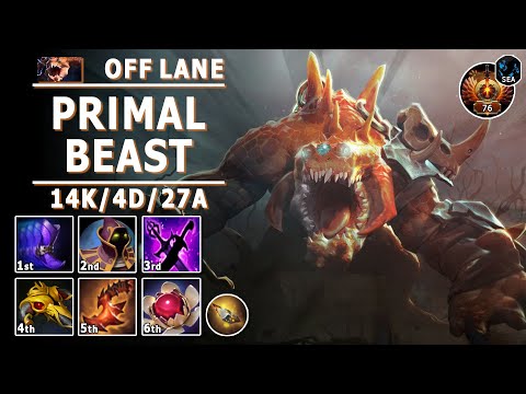 Primal Beast Off Lane | 7.31b | Pos 3 PB Guide | Dota 2 Immortal Gameplay