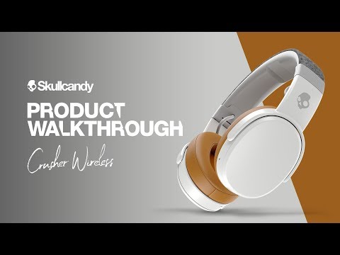 Skullcandy Crusher Wireless Over-Ear Headphones with AUX Cable and Charging Cable (Gray/ Tan)