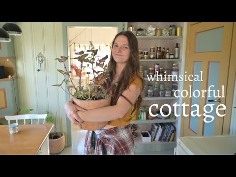Colorful country Cottage tour - before and after one year rental cottage transformation