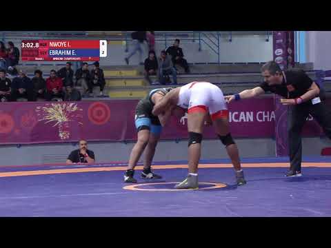 Round 2 WW - 59 kg: I. NWOYE (NGR) v. E. EBRAHIM (EGY)