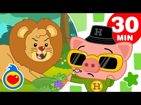 Voy en Busca de un León | Y Más Canciones Infantiles de Animalitos (30 Min) | Plim Plim