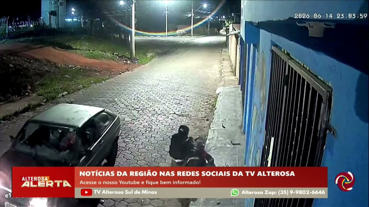 Flagrante: batida entre carro e moto em Passos