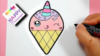 HOW TO DRAW A CUTE LOVELY UNICORN ICE CREAM SUPER EASY HOW TO DRAW A CUTE LOVELY UNICORN ICE CREAM SUPER EASY