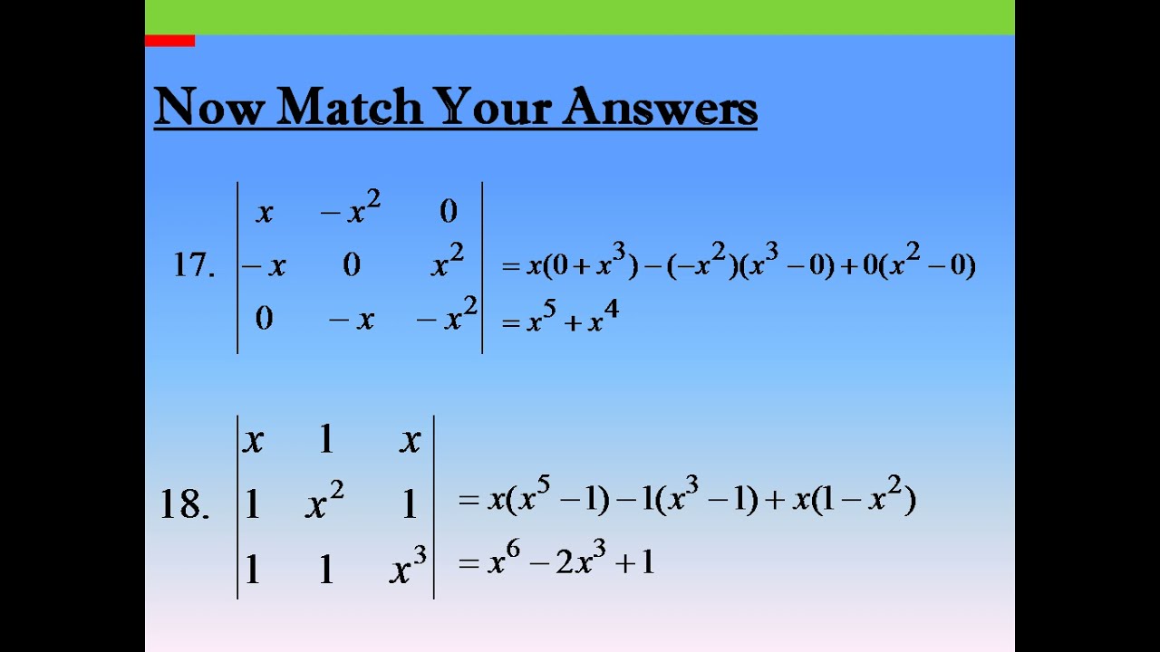 Determinant Video Assignment