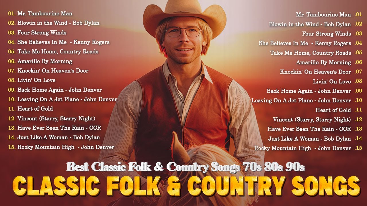American Folk Songs Folk & Country Music Collection 70's 80's 🌾 Greatest Hits Folk Music