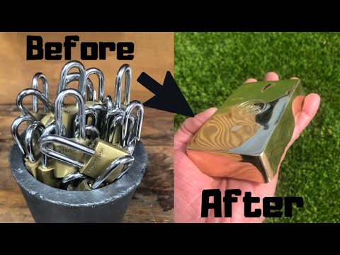 Padlocks To Perfection - ASMR Melting Huge Ingot From Old Padlocks - Molten Brass