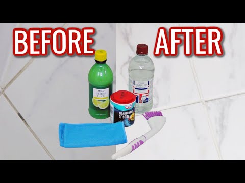 HOW TO CLEAN TILE GROUT WITH BAKING SODA AND VINEGAR // HOW TO CLEAN DIRTY GROUT LINES NO CHEMICALS