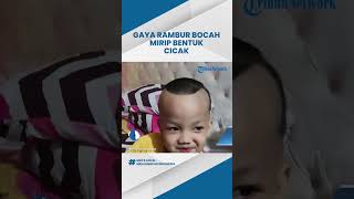 VIRAL VIDEO GAYA Rambut Bocah Mirip Bentuk Cicak Seusai Dipangkas Sang Ayah