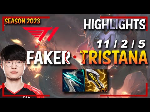 T1 Faker TRISTANA Mid - HIGHLIGHTS - KR SoloQ Ranked