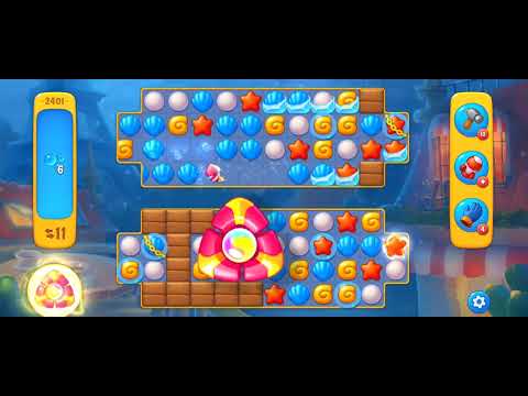 Fishdom Easy Level 2401 (with full seashell [Super Lightning]) @choraelmin
