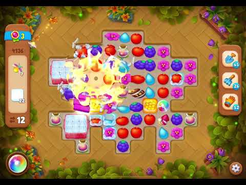 GardenScapes Level 4136 no boosters (18 moves)