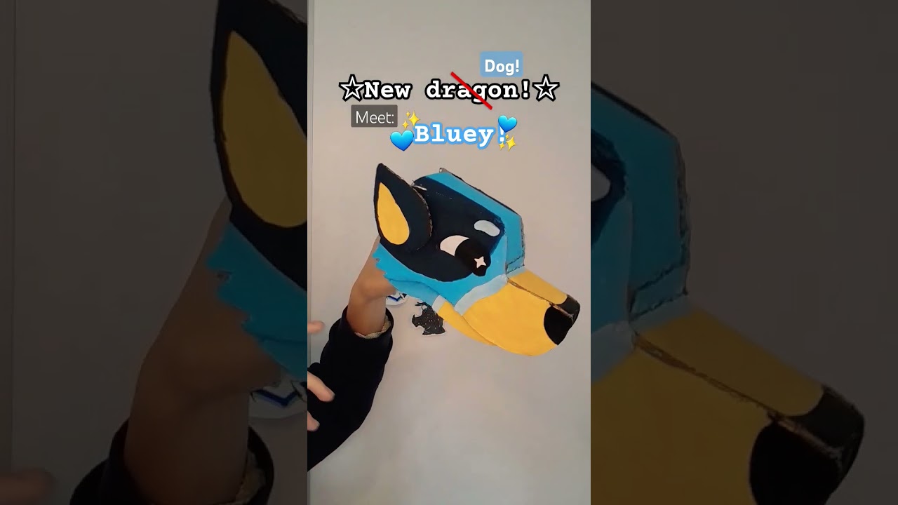 BLUEYYY! 💙#dragonpuppets #paperdragons #art #bluey #cute #new #cool