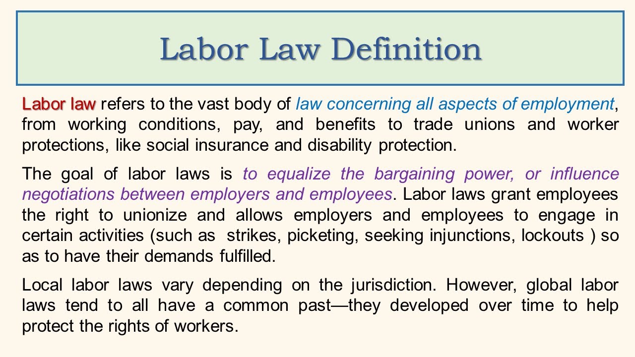 What is labor law?