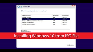 Clean Install Windows 10 from ISO without DVD or USB Flash Drive