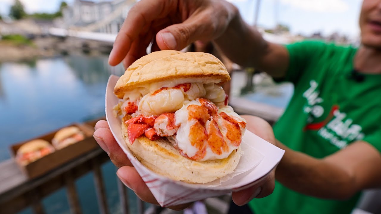25 LOBSTER BURGER! Best Lobster Roll Shacks in Maine, New England (Part 2!