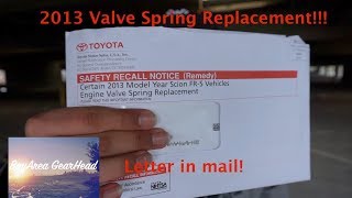 Scion Frs Valve Spring Recall || Getting the recall letter in the mail || BayArea GearHead