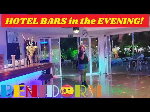 Benidorm's HOTEL BARS By Night! 🍹🍸🥂 Popular SERVIGROUP Bars! ❤️🎶🍻 #benidorm