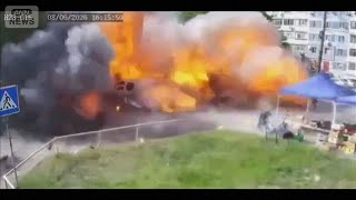 ロシアのドローンが着弾　2人死亡　瞬間の映像がカメラに…ウクライナ・ザポリージャ(2026年6月9日)
