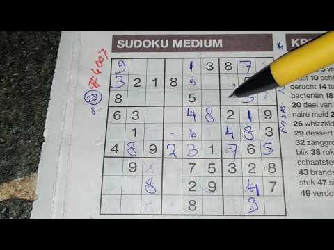 Starting with analysing. (#4007) Medium Sudoku puzzle 01-20-2022 (No Additional today)