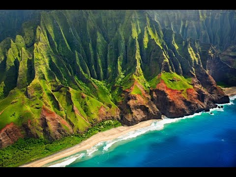 Кауаи, Гавайские острова. Вид с вертолета. Kauai, Hawaii.