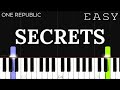 OneRepublic - Secrets | EASY Piano Tutorial