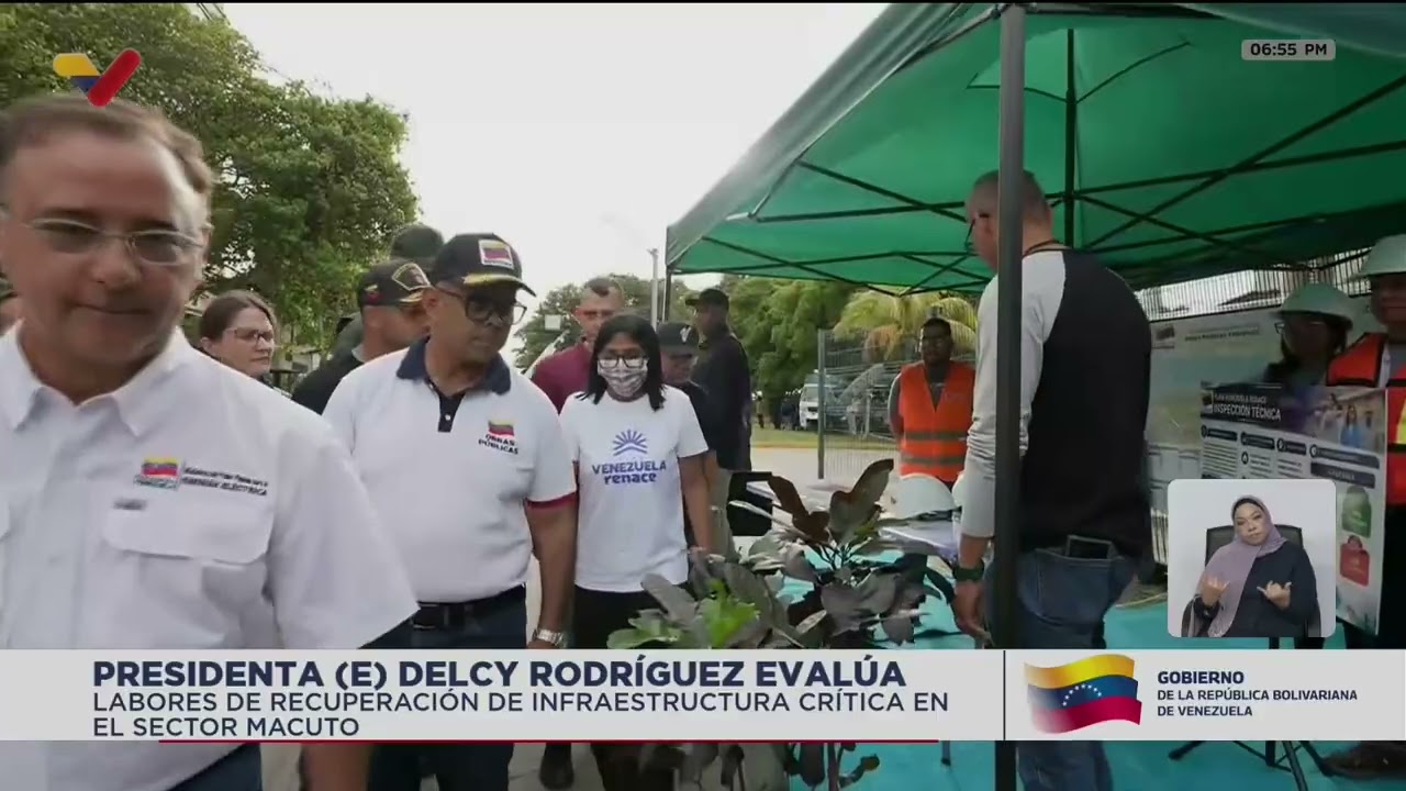 Delcy Rodríguez evalúa recuperación de infraestructura en Macuto, 9 de julio 2026