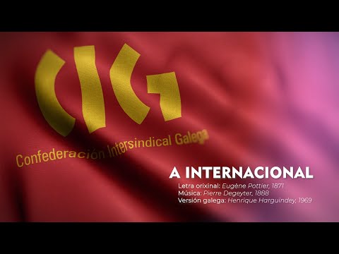 A Internacional en galego - #1deMaio ás 12h cántaa na xanela e axita as bandeiras vermella/da Patria