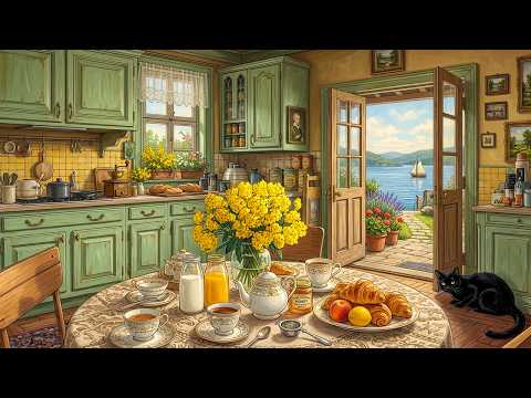 Peaceful Spring Morning with 1940s Oldies Playing in Another Room by the Lakeside Cottage