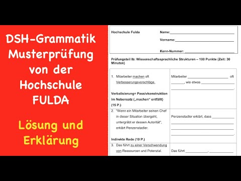 DSH-Grammatik - Musterprüfung von der Hochschule Fulda