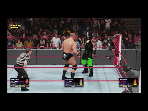 WWE 2K19 Online 2 vs 1Vs Weak Spammer