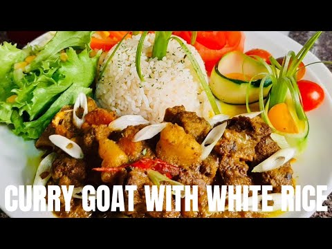 Curry Goat With White Rice | How To Make Curry Goat With White Rice | Jamaican Style Curry Goat