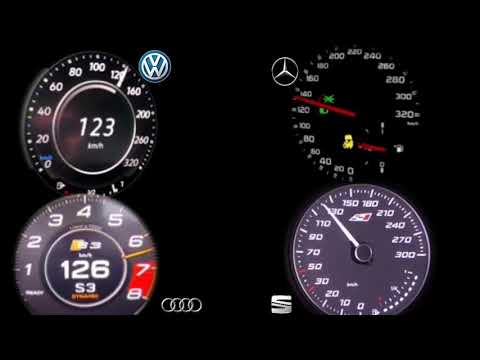 Golf R 310 hp vs audi s3 2017 310 hp s-tronic vs mercedes a45 381 hp vs cupra 300 hp top speed