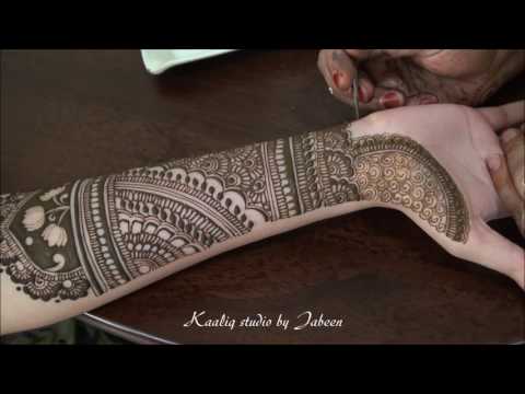 Beautiful Indian design bridal henna with reverse negative motifs mehndi body tattoo (PART 2)
