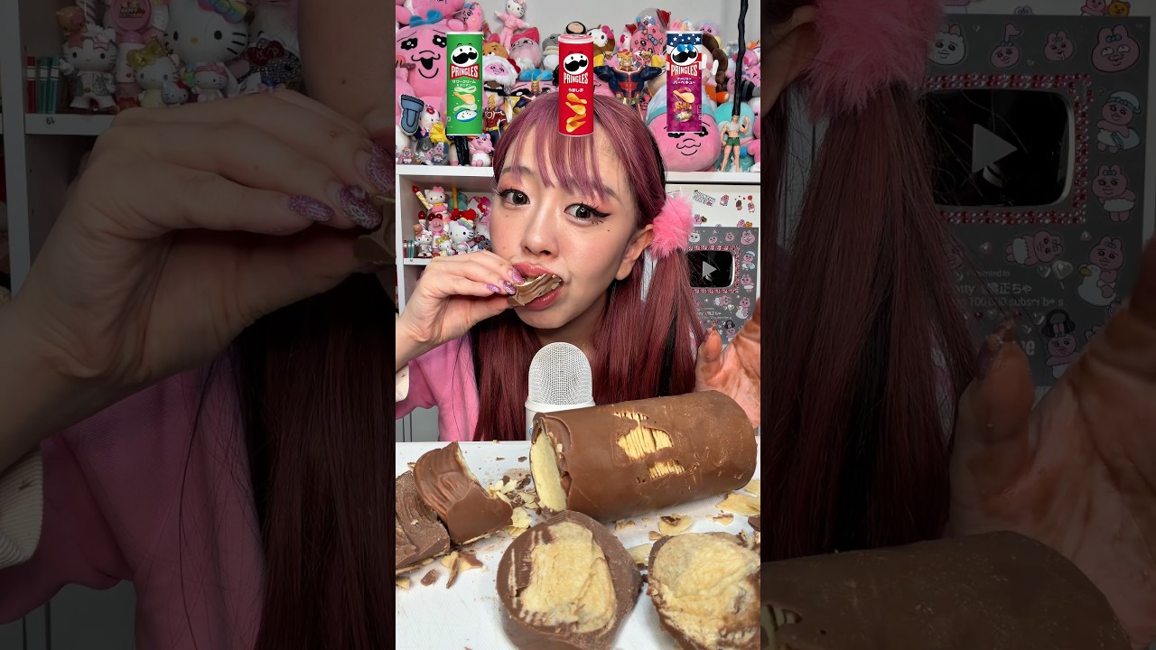 海外でバズってるプリングルスチョコ作ってみたら神すぎた #shorts #asmr #mukbang