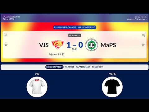 Jälkipelit SM-karsinta VJS - MaPS 1.7.2023
