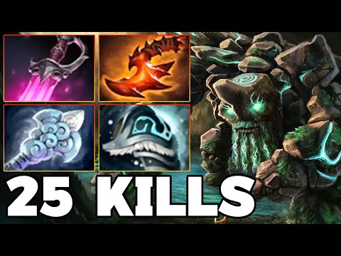 25 Kills Tiny Dota 2 !! Tiny Dota 2 Gameplay Guide Mid Lane 7.40 Carry Best Item Build
