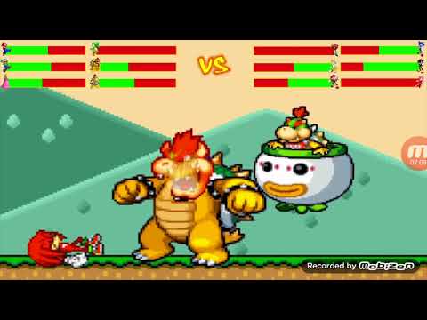 Team Mario Vs team sonic with healthbars