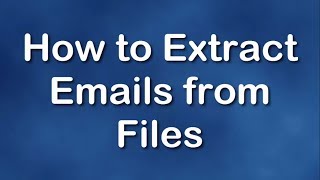 How to extract emails addresses from multiple excel files?