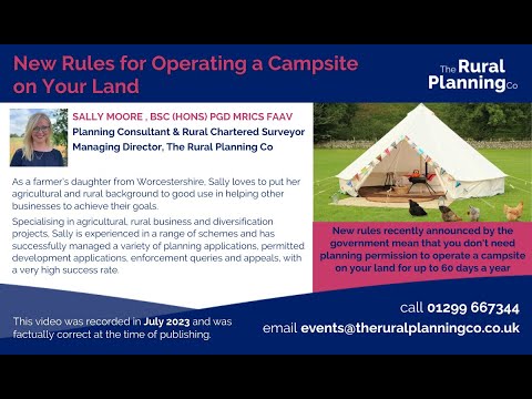 New Rules for Operating a Campsite on Your Land 🎉 (20th July 2023)