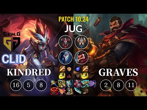 GEN Clid Kindred vs Graves Jungle - KR Patch 10.24