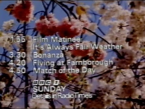 Sunday 5th April 1981 BBC1 - Weather forecast - It’s Always Fair Weather - Gene Kelly