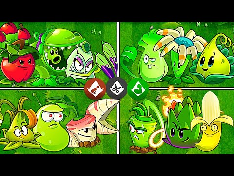 Random 4 Team Plants Arma + Spear + Enforce - Who Will Win? - PvZ2 Team Plants Battles